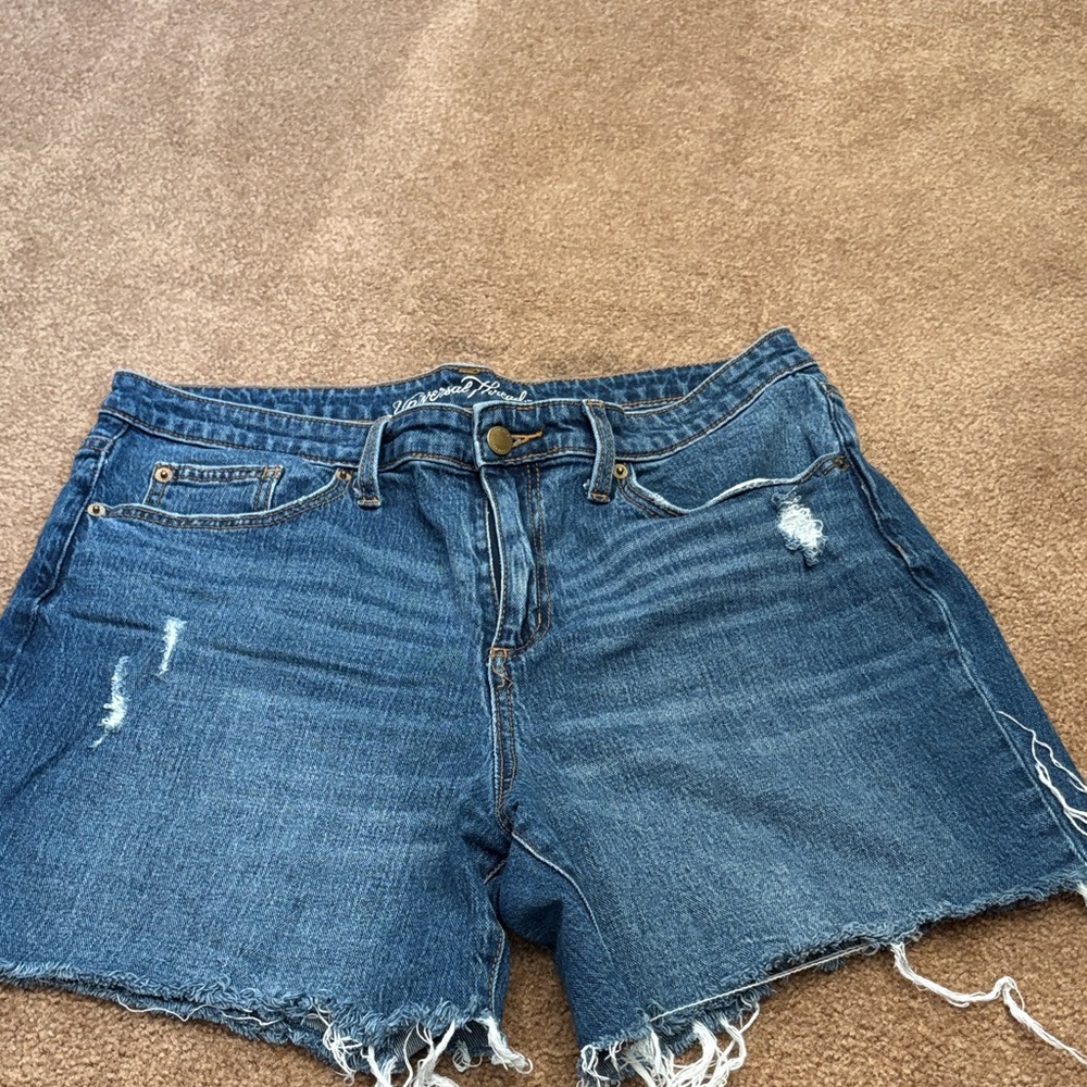 Universal Thread Distressed Dark Blue Denim Cutoff Shorts